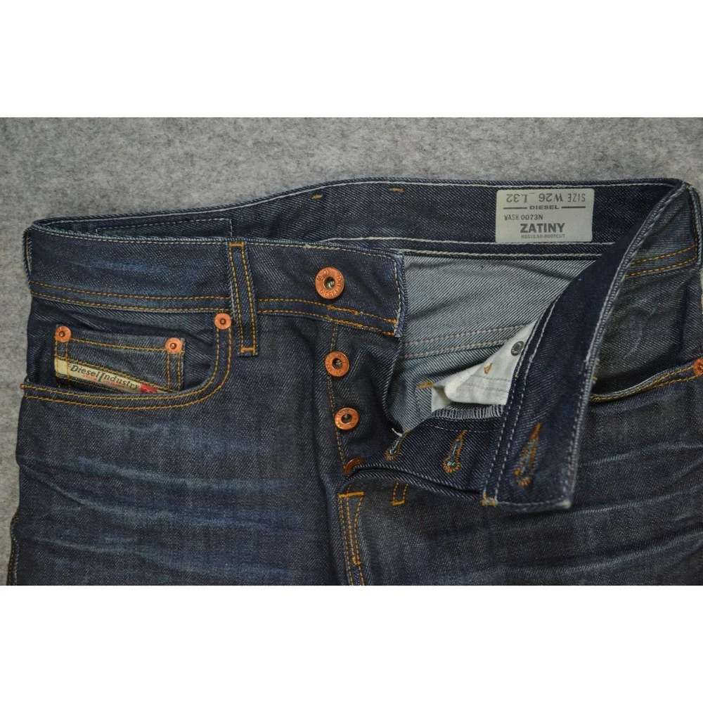 DIESEL Zatiny Bootcut Button Fly Jeans Mens SZ 28x27 (Tag 26x32) Dark Wash 0073N